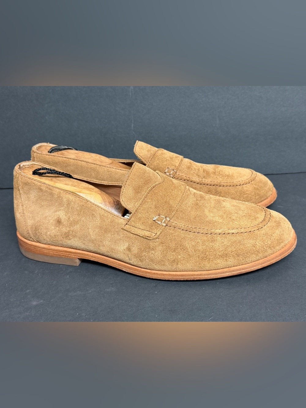 Tecovas The Monterrey Penny Mens 11D Cork Suede Slip-On Loafer Shoes BARELY WORN